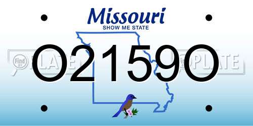O2159O Missouri License Plate