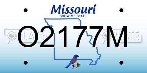 O2177M Missouri License Plate