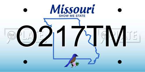 O217TM Missouri License Plate