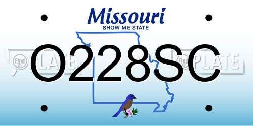 O228SC Missouri License Plate