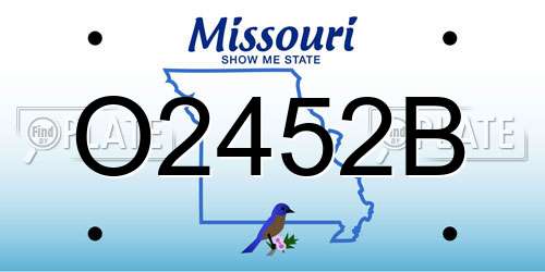 O2452B Missouri License Plate