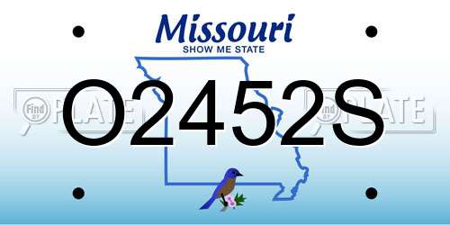 O2452S Missouri License Plate