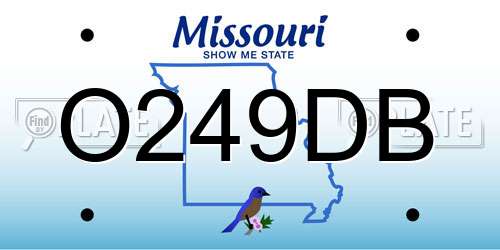 O249DB Missouri License Plate