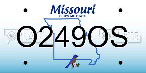 O249OS Missouri License Plate