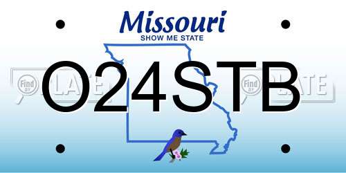 O24STB Missouri License Plate