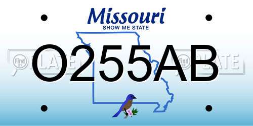 O255AB Missouri License Plate