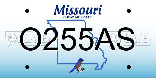O255AS Missouri License Plate