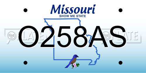 O258AS Missouri License Plate