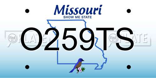 O259TS Missouri License Plate