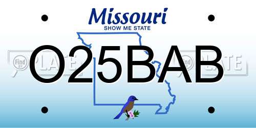 O25BAB Missouri License Plate