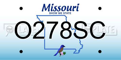 O278SC Missouri License Plate