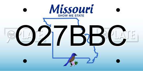 O27BBC Missouri License Plate