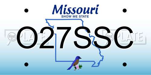 O27SSC Missouri License Plate