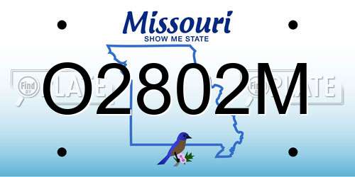 O2802M Missouri License Plate