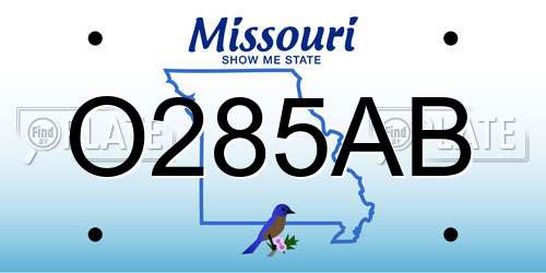 O285AB Missouri License Plate