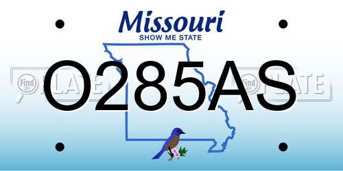O285AS Missouri License Plate