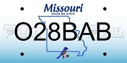 O28BAB Missouri License Plate