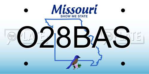 O28BAS Missouri License Plate
