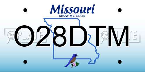 O28DTM Missouri License Plate