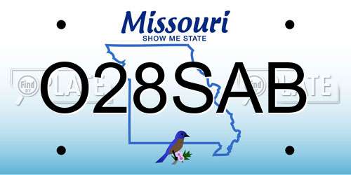 O28SAB Missouri License Plate