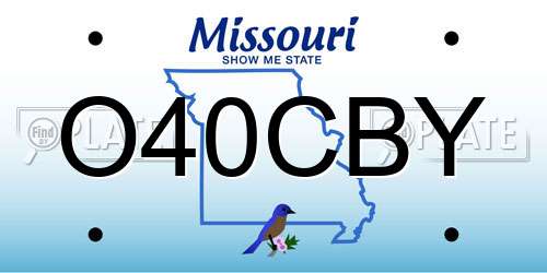 O40CBY Missouri License Plate