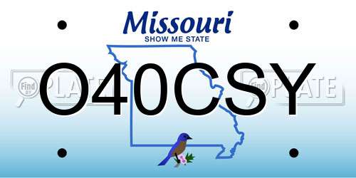 O40CSY Missouri License Plate