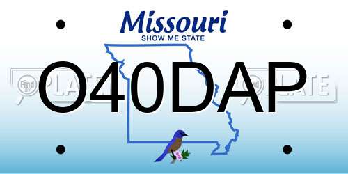 O40DAP Missouri License Plate