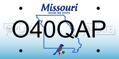 O40QAP Missouri License Plate