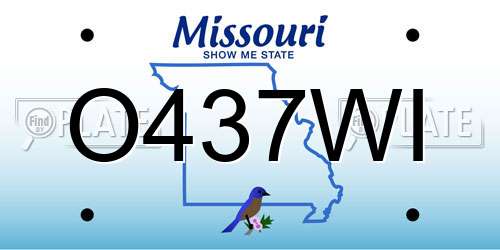 O437WI Missouri License Plate