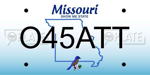 O45ATT Missouri License Plate