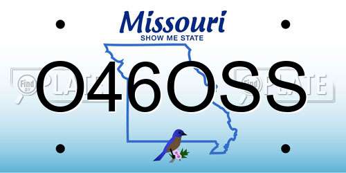 O46OSS Missouri License Plate