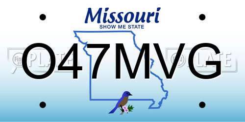 O47MVG Missouri License Plate