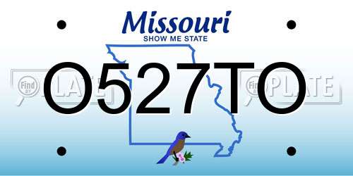 O527TO Missouri License Plate