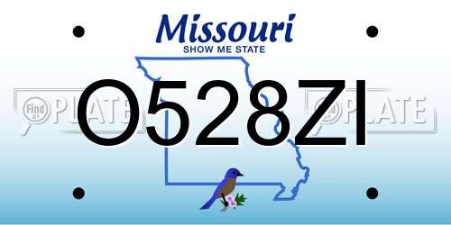 O528ZI Missouri License Plate