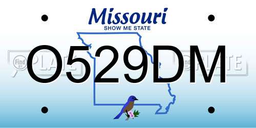 O529DM Missouri License Plate