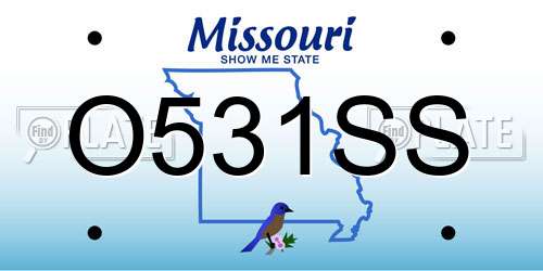 O531SS Missouri License Plate