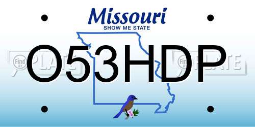 O53HDP Missouri License Plate