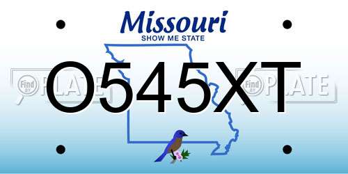 O545XT Missouri License Plate