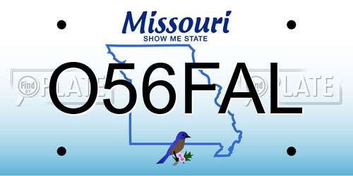 O56FAL Missouri License Plate