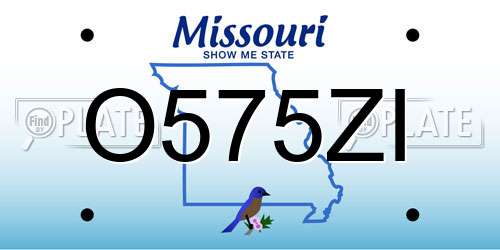 O575ZI Missouri License Plate