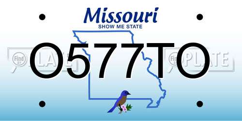 O577TO Missouri License Plate