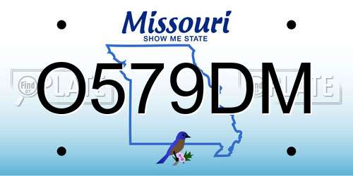O579DM Missouri License Plate
