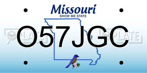 O57JGC Missouri License Plate