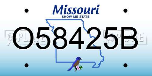 O58425B Missouri License Plate