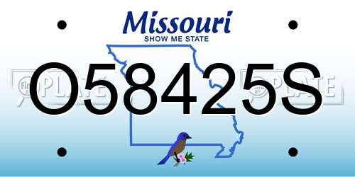 O58425S Missouri License Plate