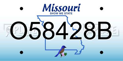 O58428B Missouri License Plate