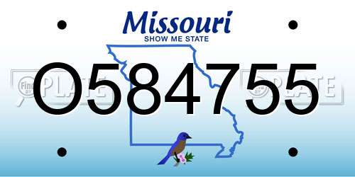 O584755 Missouri License Plate