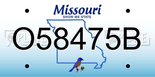 O58475B Missouri License Plate