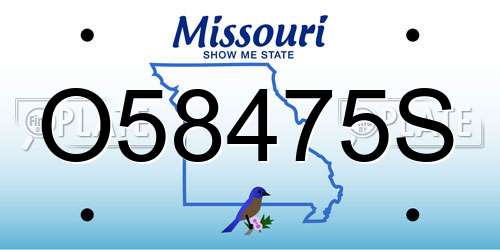 O58475S Missouri License Plate