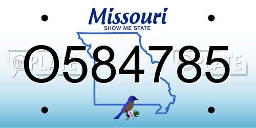 O584785 Missouri License Plate